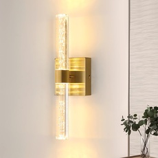 DELIPOP LED Wandleuchte Gold Innen, 12W 1350LM Wandlampe LED Moderne, Wandleuchten Acryl, Kreative Wandbeleuchtung Für Wohnzimmer, Treppen, Korridor, Schlafzimmer, Warmweiß 3000K