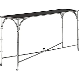 SAFAVIEH Modern Accent Table with Iron Legs, in Silver and Black, 160 X 40 X 81.28