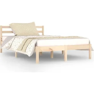 vidaXL Massivholzbett ohne Matratze 120x200 cm Kiefernholz - Braun