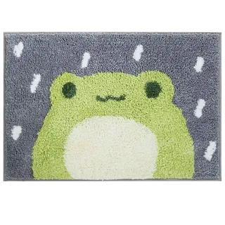 Ankah Niedlicher Duschvorleger, luxuriös, zottelig, hoch saugfähig und rutschfest, maschinenwaschbar, passend für Badewanne, Dusche und Badezimmer, 45,7 x 66 cm, Kleiner Frosch