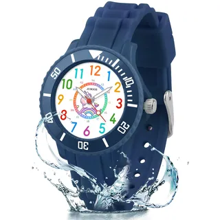 Juboos Kinderuhr, Kinderuhr Jungen Mädchen Analog Quarz Uhr Uhren für Jungen Wasserdicht, Armbanduhr Kinder Junge