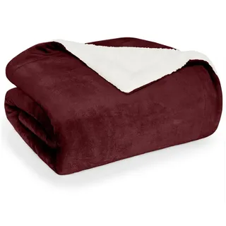 Blumtal Fleecedecke 220 x 240 cm Dunkelrot