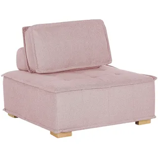 BELIANI Modulsofa Rosa Polyester / Gummibaumholz Sesselmodul für Wohnzimmer Minimalistisch Elegant - Rosa, Braun