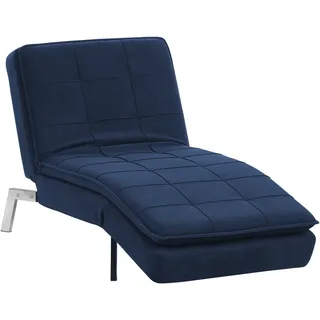 Beliani Chaiselongue LOIRET Stoff Marineblau