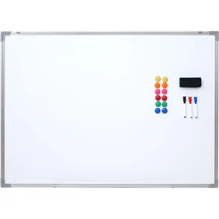 Mendler Whiteboard HWC-C84, Magnettafel Memoboard Pinnwand, inkl. Zubehör ~ 110x80cm