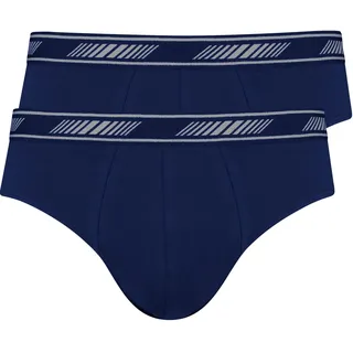 Nur Die 2er Pack Slip 3D Flex Baumwolle Atmungsaktiv Cotton elastischer Bund Männer Unterhosen Ideal für Sport und Alltag Herren, Marine, L