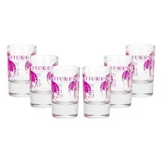 FICKEN 6er Schnapsglas-Set - 6x Schnapsglas in gastronomiequalität mit 2cl Eichstrich