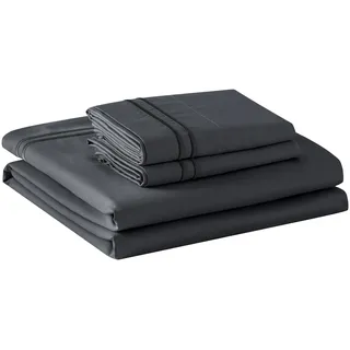 TOYABR Bettbezug-Set, 3-teilig, 60% Baumwolle und 40% Tencel, 2 Kissenbezüge + 1 Bettdeckenbezug, atmungsaktiv und leicht, Grau, 260 x 220 cm, 50 x 75 x 2 cm