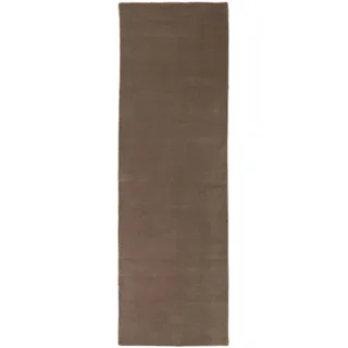 carpetfine Gabbeh Lola Uni Wollteppich 60 x 180 cm Grau