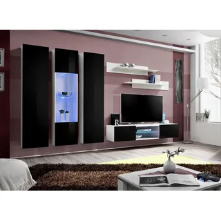 Wohnwand Weiß Stil Modern Design Sideboard TV-Ständer Holz Wandschrank Neu - Weiß
