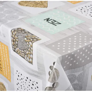 Venilia Tischdecke Harmonie Tischtuch Tischwäsche Wachstuch pflegeleicht wasserabweisend Quadratisch 140 x 140cm, PVC-Polyester