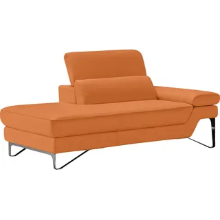 Egoitaliano Ottomane »Princess, elegantes Designsofa mit erstklassigem Sitzkomfort,«, inkl. verstellbarem Kopfteil und edle Designmetallfüße orange