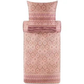 BASSETTI Hanbury Bettwäsche + 1 Kissenhülle aus 100% Baumwollsatin in der Farbe Puderrosa P1, Maße: 155x220 + 1 K 80x80 cm - 9329923