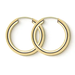 EDELIND Ohrringe Damen Creolen Gold 20mm 375 Gelbgold Breite 2,5mm Kleine Hoop Ohrringe 9 K Echt Gold Goldene Ohrringe mit Schmuck Geschenk Box Made in Germany