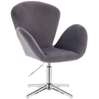 Svita Loungesessel Broox Samt Dunkelgrau , Grau , Textil , 70x105x56 cm , Wohnzimmer, Sessel, Polstersessel