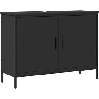 vidaXL Waschbeckenunterschrank Schwarz 80x30x60 cm Holzwerkstoff - Schwarz