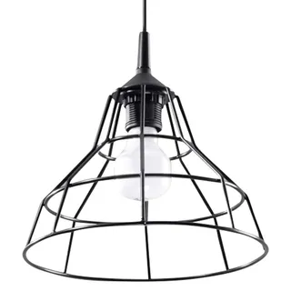 Sollux Lighting Geometrische Home Office Beleuchtung Kreative Beleuchtung Minimalistische Dekoration Glühlampenfrei Aus Stahl gefertigt Pendelleuchte ANATA Schwarz Größe 25x25x95 - Schwarz