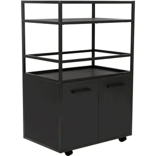 trendteam Barwagen Mosaik 60 x 94 x 40 cm Schwarz