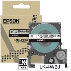Bild LK-4WBJ Beschriftungsband, 12mm, schwarz/mattweiß (C53S672062)