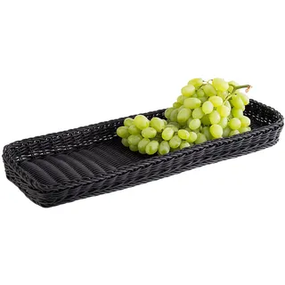 APS 50913 Korb "PROFI LINE", 60 x 20 cm, Höhe 5 cm, Polypropylen, Bäcker-Maß, schwarz