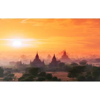 Papermoon Fototapete »Tempel in Landschaft«, bunt