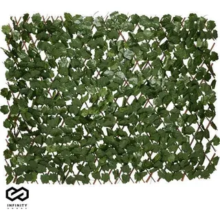 Brixy Künstliche Hecke – ausziehbar – 180 x 90 cm – Künstliche Efeu – Künstliche Pflanzen Für Außen Und Innen – Gefälschte Pflanze – Kunst Efeu – Ausziehbar – Gartenschirm – Balkonbespannung - Grün