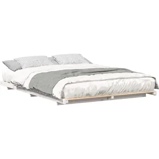 vidaXL Bodenbettgestell Weiß 140 x 200 cm Massivholz Kiefer - Weiß