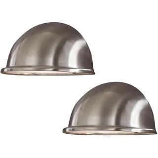 2 Stk Konstsmide Wandleuchte Downlight TORINO Edelstahl, Beleuchtung außen Haus