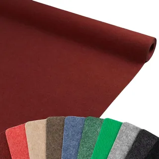 Primaflor Messeteppich Rips Malta | 100x450 cm | Rot | Messeteppich mit Ripsstruktur, Brandschutzklasse Bfl-s1; Nadelfilz-Auslegeware und Teppichboden als Messe-Bodenbelag