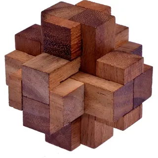 Teufelsknoten G173 – 3D Puzzle aus Holz mit 12 Bausteinen | Knobelspiel