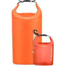 Spigen Aqua Shield wasserdichte Tasche Set [20L+2L] Dry Bag wasserfester Rucksack Beutel für Strand Schwimmen Camping Bootfahren Kajakfahren -Sunset Orange