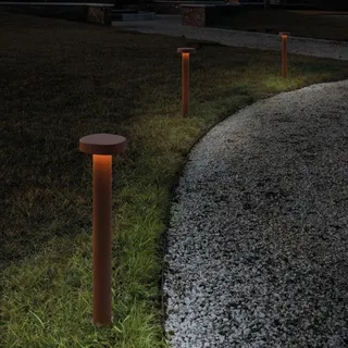 Zafferano Ciottolo - LED-Pollerleuchte für den Außenbereich IP54 7W 3000K modernes Design aus Aluminium für Gärten und Wege - 50 cm Corten - Dunkelgrau