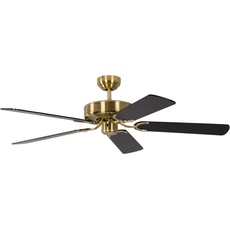 Bild Potkuri 132 cm Deckenventilator messing seidenmatt/schwarz/schwarz gestreift