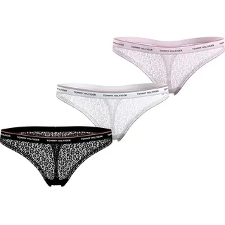 Tommy Hilfiger Premium Essentials Tanga 3 Einheiten - Black / White / Light Pink - S