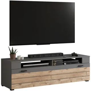 Home Affaire Aalborg Lowboard 140 cm grau Kunststoff/Metall/Holzwerkstoff