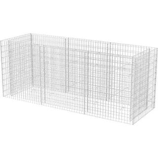 vidaXL Gabionen-Hochbeet Stahl 270×90×100 cm - Silber