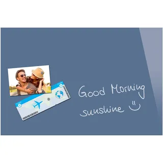 Sigel BeBoard blau, 60 x 40 cm, Memoboard magnetisch & beschreibbar, incl 2 Neodym-Magnete, rahmenlos, für Wohnung und Büro