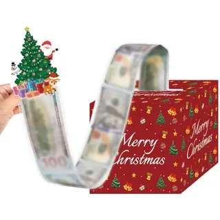 Geldgeschenk Weihnachten,Pop Up Geldgeschenke Mystery Box DIY Überraschungsbox Spardose Geschenkbox für Bargeld Geschenk Ziehen,Weihnachten Geschenke für Kinder Erwachsene Eltern Liebhaber Freunde