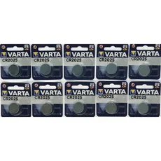 O.S. 10 Stück Varta Batterie, CR 2025, Lithium, Preis für 10 Stück