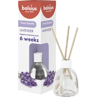 Bolsius True Scents - Duftstäbchen Raumduft Diffuser - Lavendel - 1 Stk. - 60 ml - bis zu 6 Wochen - Haus Parfüm - mit Natürlichen Extrakten