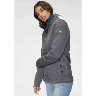 Strickfleecejacke POLARINO, Damen, Gr. 36/38, grau (graumeliert), Obermaterial: 100% Polyester. Futter: 100% Polyester, Jacken Strickfleecejacke, für den Herbst, aus wärmendem Material, sportlicher Stil