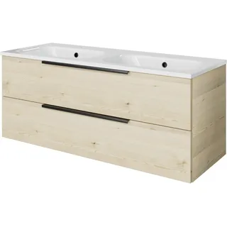 Pelipal Badmöbel-Set Quantum 07 Polar Pinie Quer 121 cm 2 Auszüge Doppel-WT