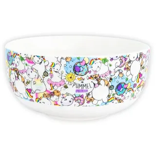 UNITED LABELS Pummel & Friends Müslischale Pummeleinhorn - Pummel allover Schüssel Schale Weiß aus Steingut 400 ml