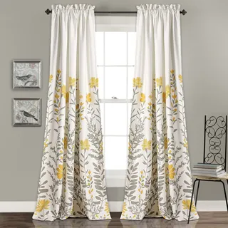 Lush Decor Aprile Ösen 132 x 213 cm Gelb/Grau 2 St.