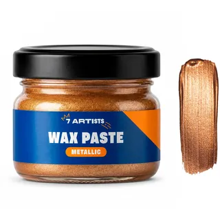 7 Artists Metallic Wachspaste Kupfer 20 ml – Gilding Wax Kupfer auf Bienenwachsbasis mit Orangenöl | Vintage Metallic Effekt für Möbel, Bilderrahmen, Holz, Gips, Ton & Terrakotta | Kupferwachs Paste