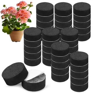 AMFUN 80er Pack Unsichtbare Blumentopf Füße, Füße für Blumenkübel, rutschfest mit Starken Selbstklebenden Pads, Für Alle Drinnen Draußen Blumentopf