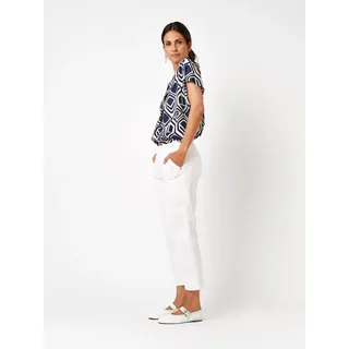 3/4-Hose TONI, Damen, Gr. 48, N-Gr, weiß, Web, Obermaterial: 77% Baumwolle, 20% Polyamid, 3% Elasthan, unifarben, 3/4-Länge, Hosen 3/4-Hose, mit Stretch