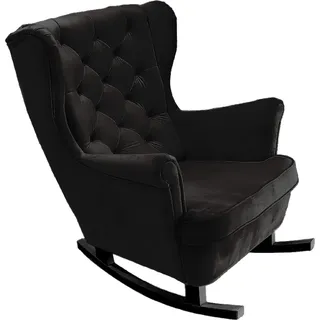 DomoHome Relaxsessel Armlehnensessel Armlehnen Fernsehsessel Loungesessel Polstersessel Couchsessel Armsessel Chair Wohnzimmersessel Ohrensessel | 102x81x95cm | Black_29884 - Schwarz