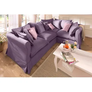 Home Affaire Ecksofa »Luise L-Form«, mit vielen losen Kissen und abnehmbarer Husse lila