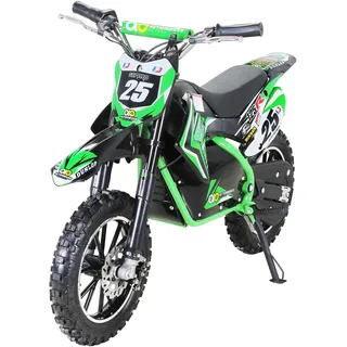 Actionbikes Motors Kinder Mini Enduro Elektro Crossbike | 500 Watt - Bis 24 km/h - Motocross - Pocketbike - Crossbike - Dirt Bike - Ab 8 Jahren (Grün) - Grün